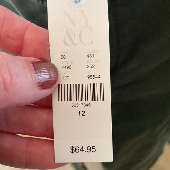 NWT “Soho NY&Co” olive drab fatigue style leggings - Picture 9 of 9